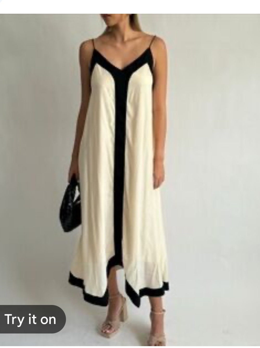 New With Tags American Threads Black and Cream Slip Dress Sz S